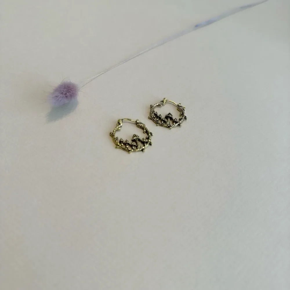 Mushroom hoop earrings N1067